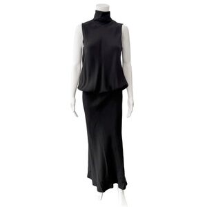 Jean Paul Gaultier Femme Turtleneck Black Evening Dress Gown sz US 8/IT 42/FR 38
